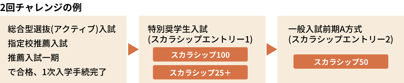 理学療法学科／経営学科の場合